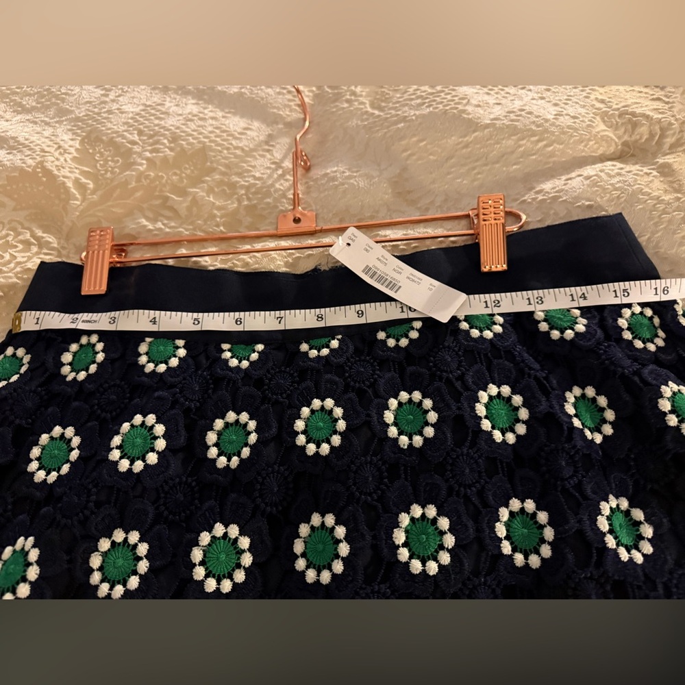 J Crew Green and White Embellished Pencil Skirt - Picture 5 of 11